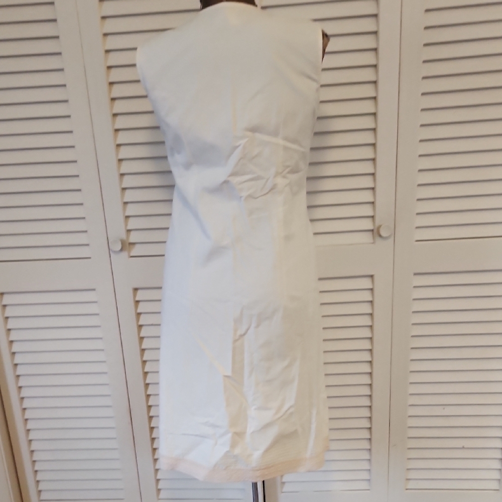 The Territory Ahead Cream Midi Dress with V-Neck and Airy Cotton Fabric - Picture 8 of 13